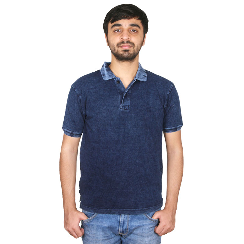 Indigo Denim Polo T Shirt