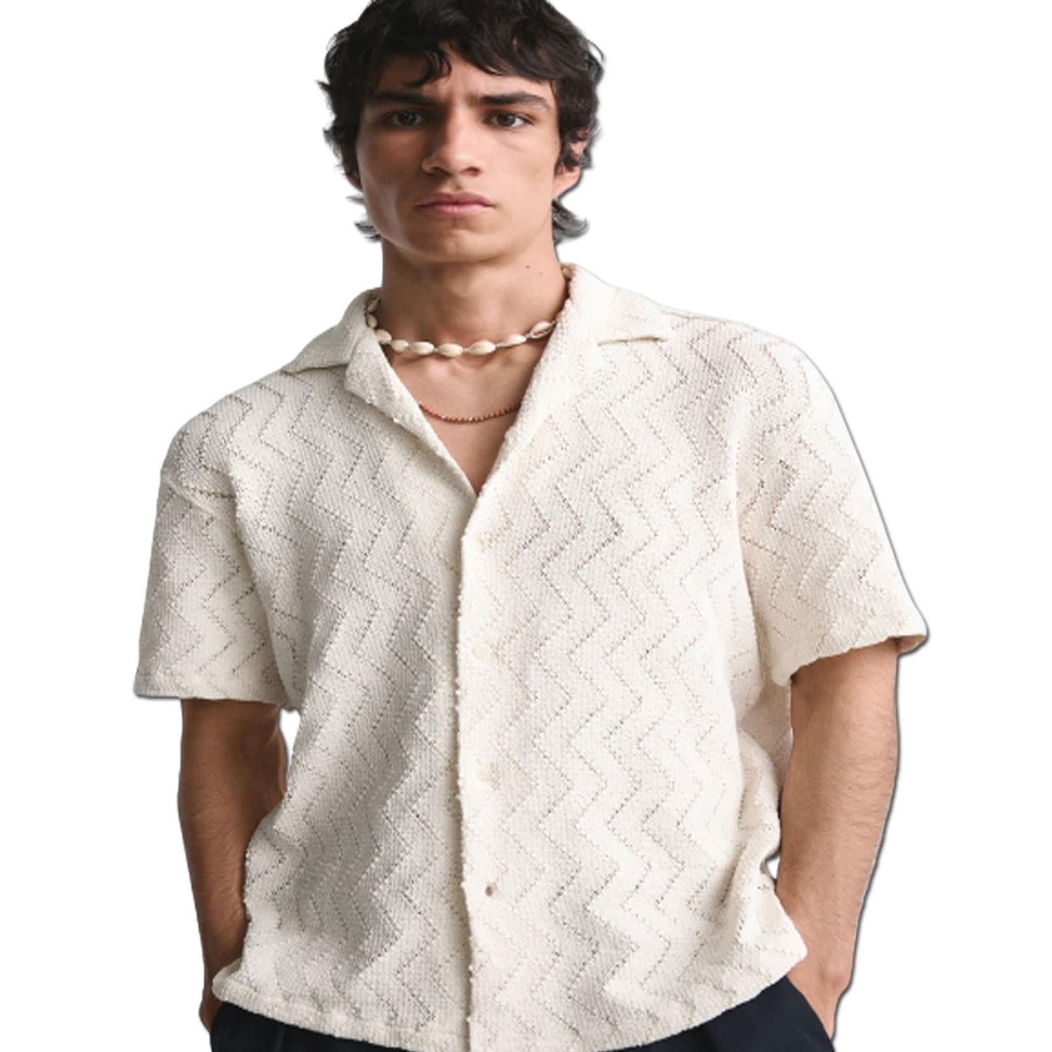 Fancy Crochet Shirting Fabric