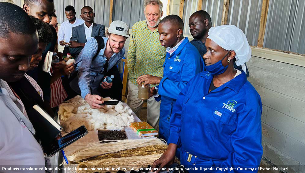Banana fibres refined for textiles, hair extensions