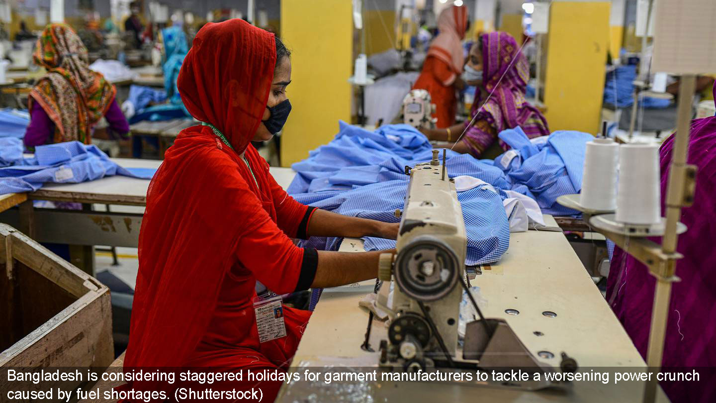 Bangladesh Plans Staggered Factory Holidays to Ease Power Crunch