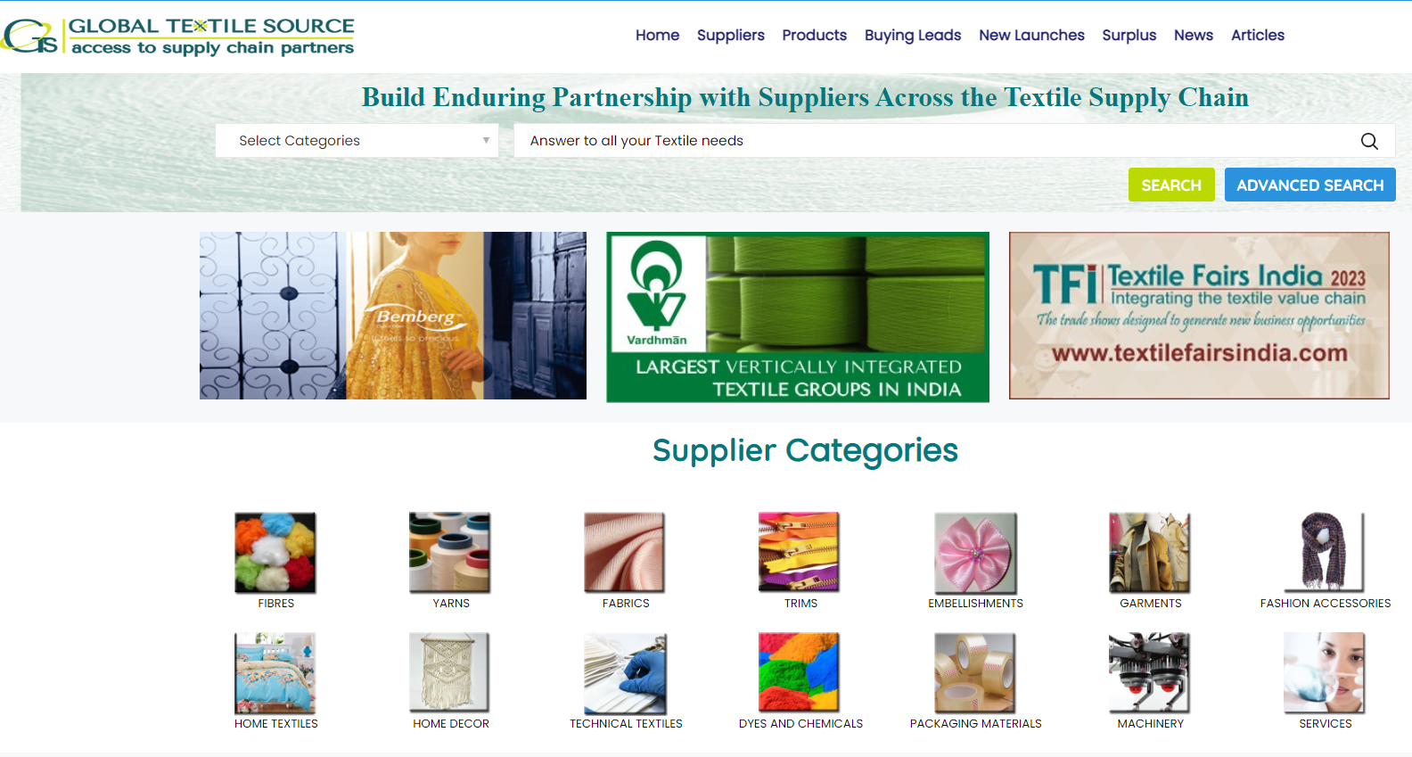 Globaltextilesource.com adds "New Launches" and "Surplus" features to reach global buyers quickly