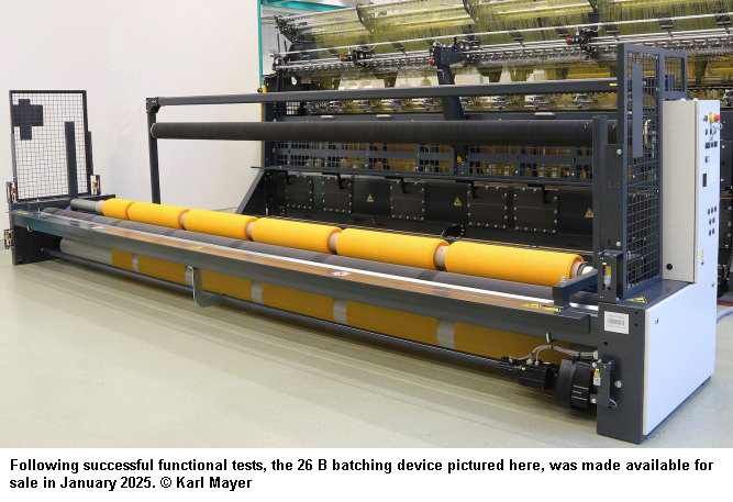 New batching device for Raschel machines