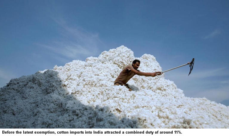 India blinks, removes duty on cotton imports in trade thaw with US