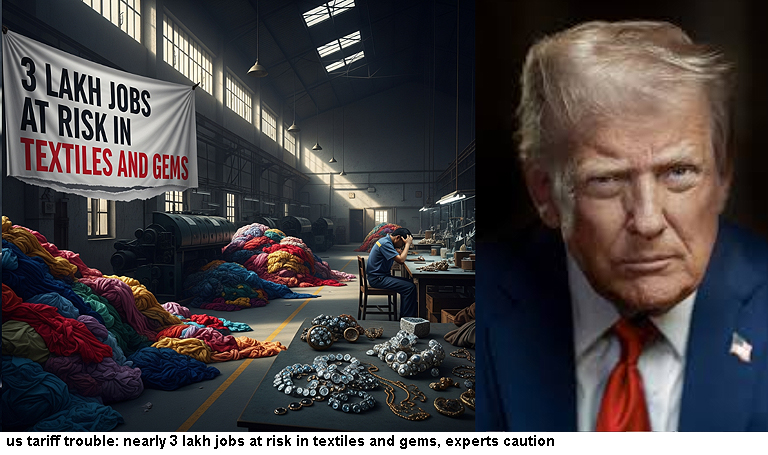 US Tariff Trouble: Nearly 3 Lakh Jobs at Risk in Textiles and Gems, Experts Caution